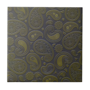 Tawny bruine paisley ontwerp tegeltje