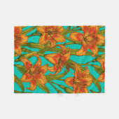 Tawny-dagbladbloemen Fleece Deken (Voorkant (Horizontaal))