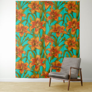 Tawny-dagbladbloemen Wandkleed