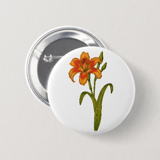 Tawny daylily ronde button 5,7 cm (Voorkant /achterkant)