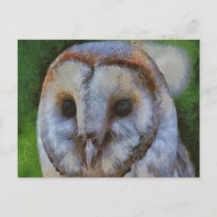 Tawny Owl in Pointillism Art Briefkaart