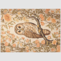 Tawny Owl Perzik Bloesems William Morris Geïnspire