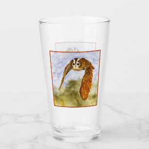 Tawny Uil in Flight Point Glass Glas