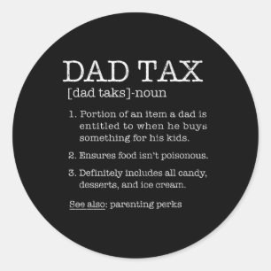 Tax Definition Humor Joke Beste Papa Vader Husban Ronde Sticker