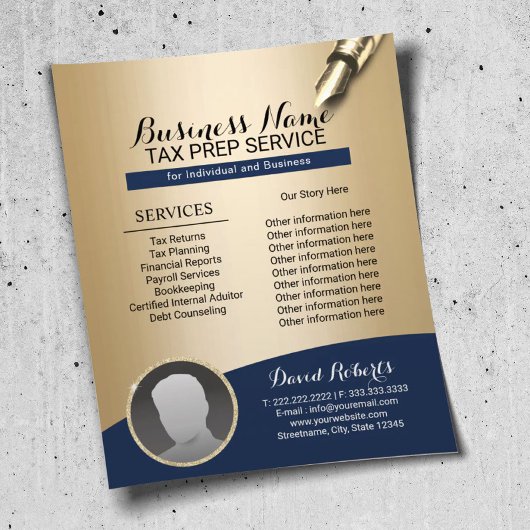 Tax Preparation Consulting Service Marine Gold Fot Flyer