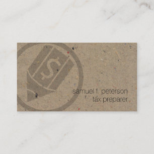 Tax Preparer Bold Icon Natural Paper Texture Visitekaartje