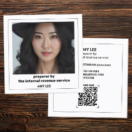 Tax Preparer Custom QR & Foto Vierkante Visitekaartje