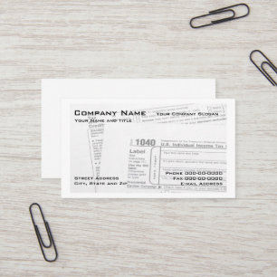 Tax Preparer Federal Tax Form Visitekaartje