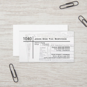 Tax Preparer Federal Tax Form Visitekaartje
