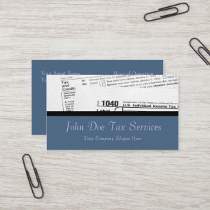 Tax Preparer Federal Tax Form Visitekaartje