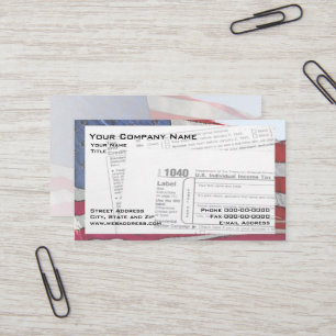 Tax Preparer Federal Tax Form Visitekaartje