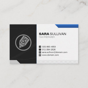 Tax Preparer Taxation Finance Dollar Pen pictogram Visitekaartje