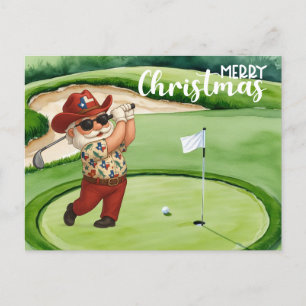 Taxas Santa Claus bij het golfen Feestdagenkaart
