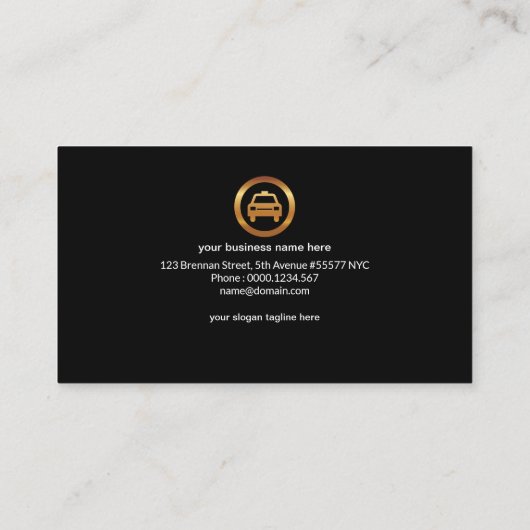 Taxi Beacon Sparking Lights Bokeh Taxi Service Visitekaartje (Achterkant)