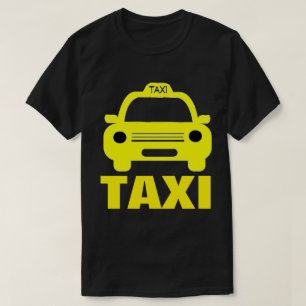 Taxi Cab and Text on Mannen Basic Dark T-Shirt