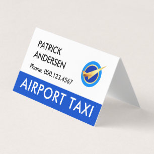 Taxi Cab Service Rijdt Op Het Vliegveld Visitekaartjes