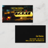 Taxi, cabine, chauffeur, Visitekaartje voor vervoe (Voorkant / Achterkant)