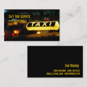 Taxi, Cabine, Conducteur, Carte de visite de trans (Devant / Derrière)