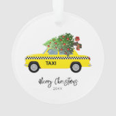 Taxi Cabine Joyeux Arbre de Noël Garder année (dos)
