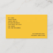 Taxi Carte de visite de taxi jaune (Dos)