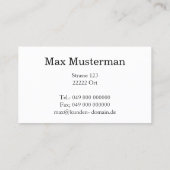 TAXI Cartes de visite (Dos)