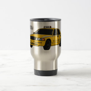 Taxi cartoon illustratie reisbeker