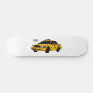 Taxi cartoon illustratie skateboard