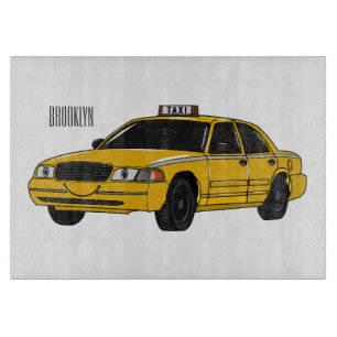 Taxi cartoon illustratie snijplank