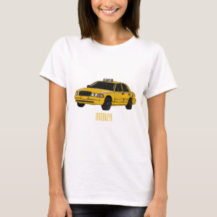 Taxi cartoon illustratie t-shirt