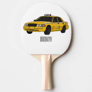 Taxi cartoon illustratie tafeltennisbatje