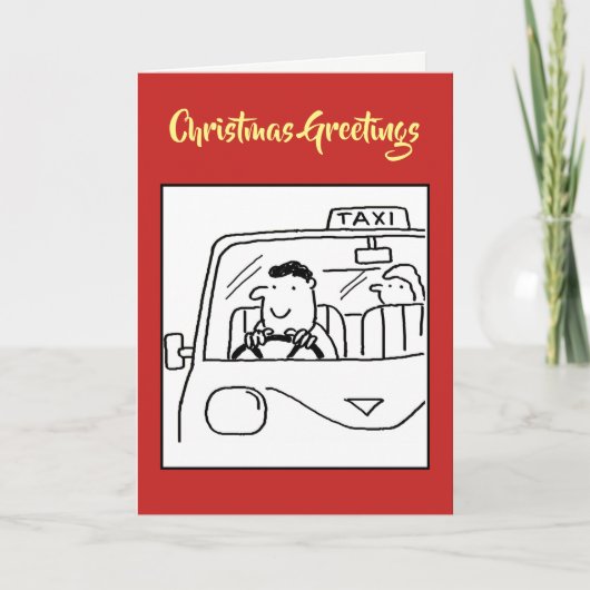 Taxi-chauffeur ou carte de Noël de location privée (Devant)