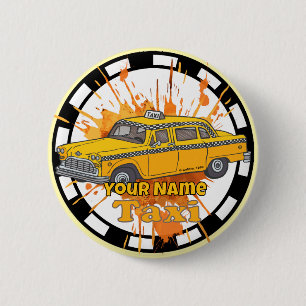 Taxi Chauffeur Ronde Button 5,7 Cm