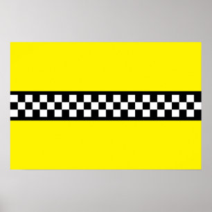 Taxi Check Streeppatroon Poster