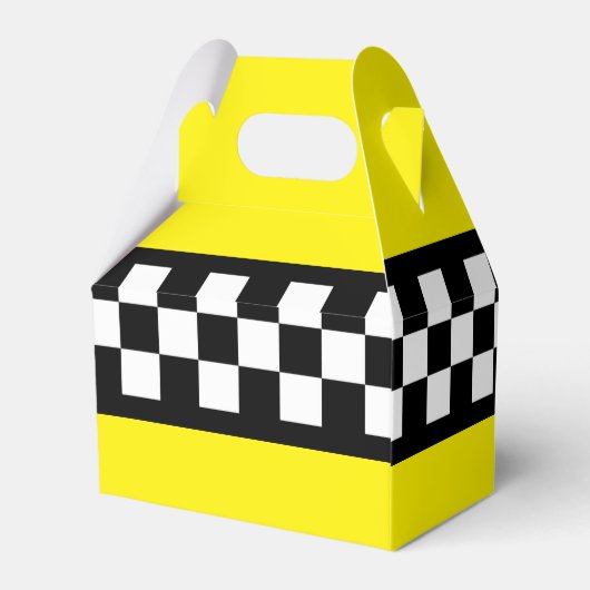 Taxi Check Stripe Patroon Bedankdoosjes (Achterkant)