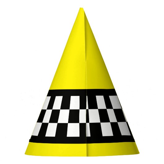 Taxi Check Stripe Patroon Feesthoedjes (Achterkant)