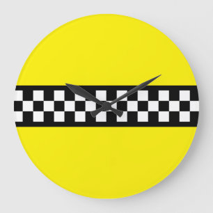 Taxi Check Stripe Patroon Grote Klok