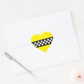 Taxi Check Stripe Patroon Hart Sticker (Envelop)