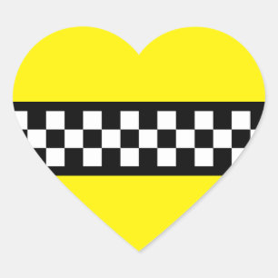 Taxi Check Stripe Patroon Hart Sticker