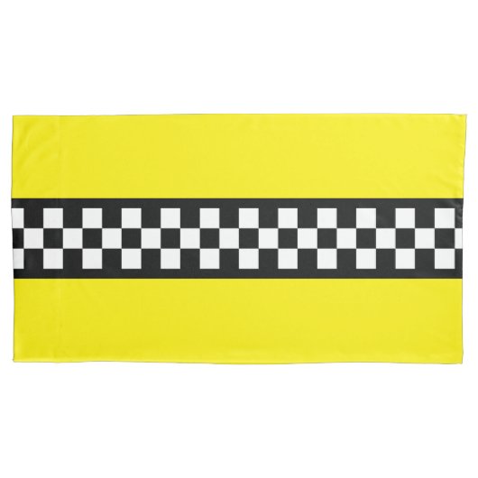 Taxi Check Stripe Patroon Kussensloop (Voorkant-Links)