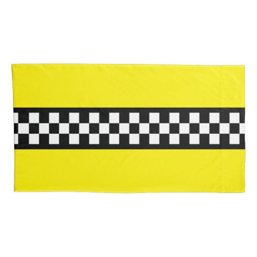 Taxi Check Stripe Patroon Kussensloop (Achterkant-Rechts)