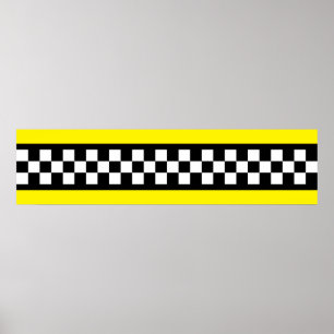 Taxi Check Stripe Patroon Poster