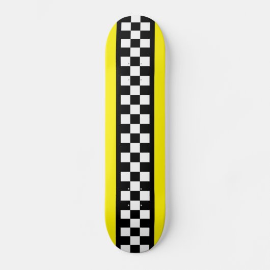 Taxi Check Stripe Patroon Skateboard (Voorkant)