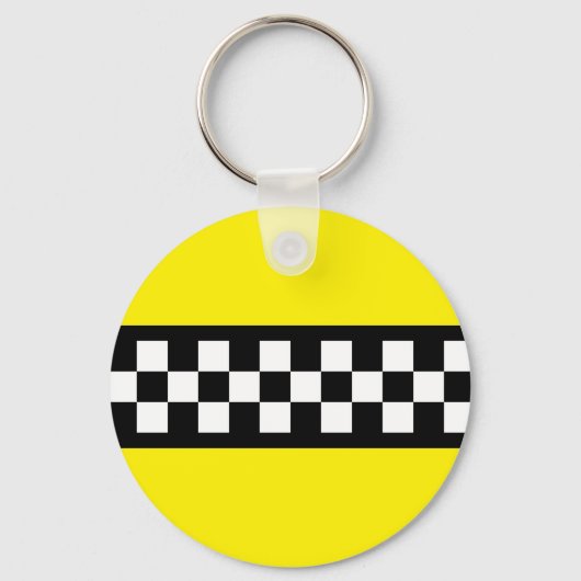 Taxi Check Stripe Patroon Sleutelhanger (Voorkant)