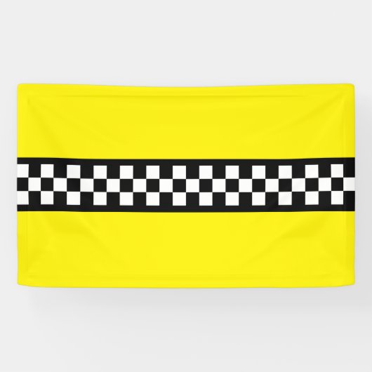 Taxi Check Stripe Patroon Spandoek (Horizontaal)