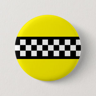 Taxi Controle Streeppatroon Ronde Button 5,7 Cm