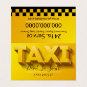 Taxi Driver / Cab Service Visitekaartjes (Buitenkant ongevouwen)