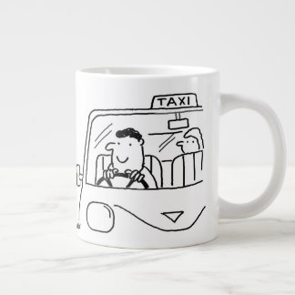 Taxi Driver Cartoon Extra Grote Beker