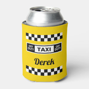 Taxi Driver Off Duty Fun Yellow Cab Blikjeskoeler