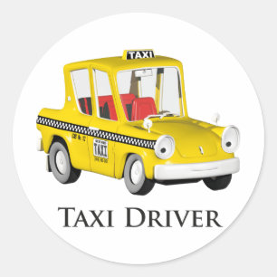 Taxi Driver Ronde Sticker