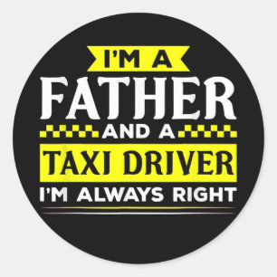 Taxi Father Funny Taxi Driver Ronde Sticker
